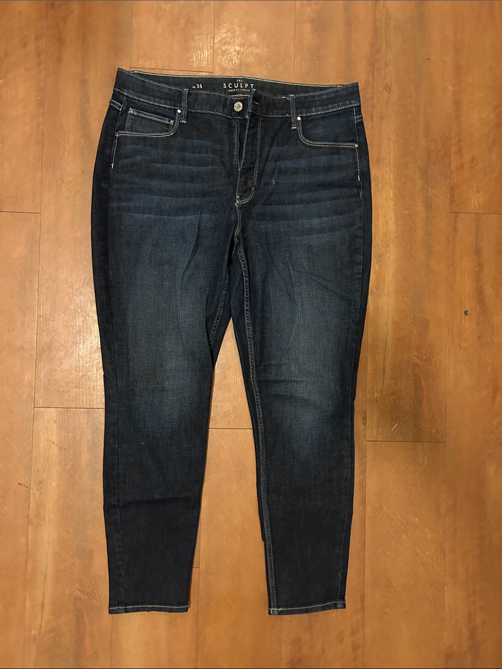 White House Black Market Dark Blue High-Rise Sculpt Skinny Jeans